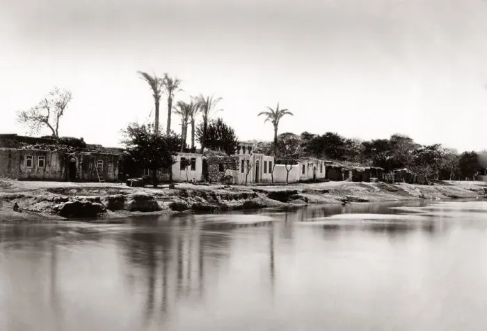 Framed Print : Houses along banks of River Nile, Alexandria, Egypt Framed Print : Houses along banks of River Nile, Alexandria, Egypt