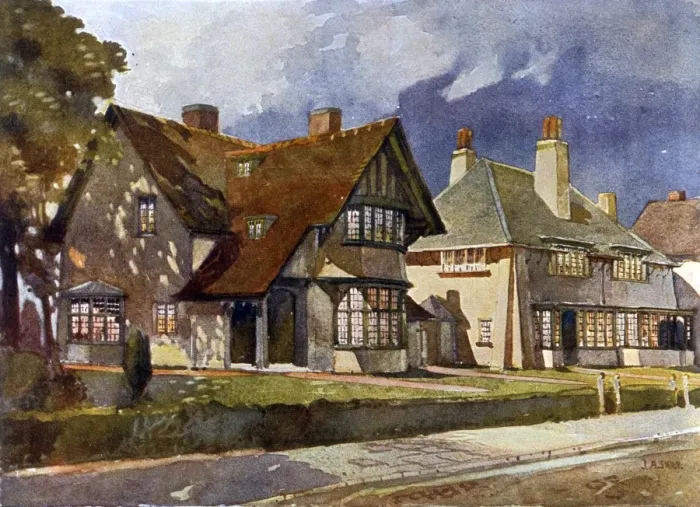 Framed Print : Houses at Bournville Framed Print : Houses at Bournville