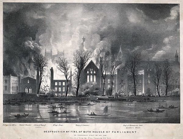 Houses of Parliament destroyed by fire
