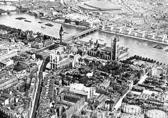 Framed Print : Houses of Parliament, Waterloo Station, London, from the air Framed Print : Houses of Parliament, Waterloo Station, London, from the air