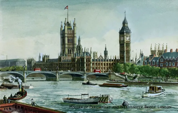 Framed Print : Houses of Parliament and Westminster Bridge, London Framed Print : Houses of Parliament and Westminster Bridge, London