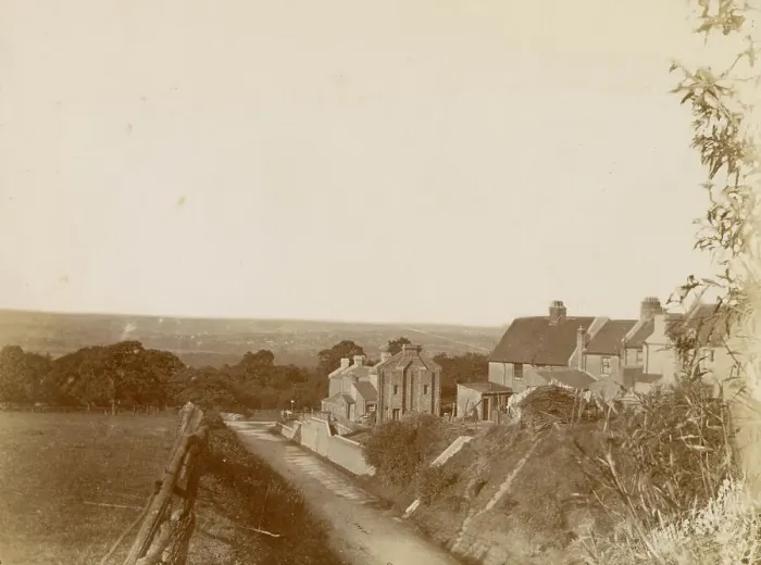 Framed Print : Houses in a semi-rural area, possibly in Oxfordshire Date: circa 1890 Framed Print : Houses in a semi-rural area, possibly in Oxfordshire Date: circa 1890