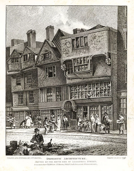 Houses on the south side of Leadenhall Street, 1796
