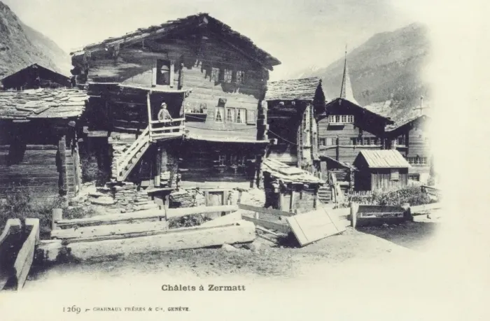 Framed Print : Houses in Zermatt, Switzerland Framed Print : Houses in Zermatt, Switzerland