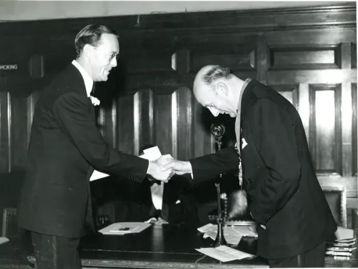 Framed Print : HRH Prince Bernhard of The Netherlands, left, is present? Framed Print : HRH Prince Bernhard of The Netherlands, left, is present?
