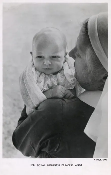 Framed Print : HRH Princess Anne (as a baby) with a nursemaid Framed Print : HRH Princess Anne (as a baby) with a nursemaid