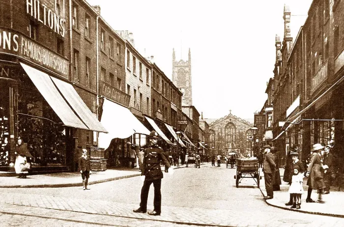 Framed Print : Huddersfield Cross Church Street early 1900s Framed Print : Huddersfield Cross Church Street early 1900s