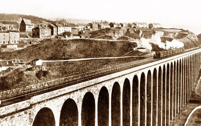 Framed Print : Huddersfield Lockwood Railway Viaduct early 1900s Framed Print : Huddersfield Lockwood Railway Viaduct early 1900s