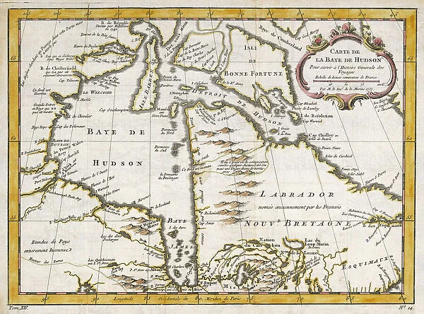 Hudsons Bay Map. HUDSON'S BAY, at the time of the Seven Years War, showing French