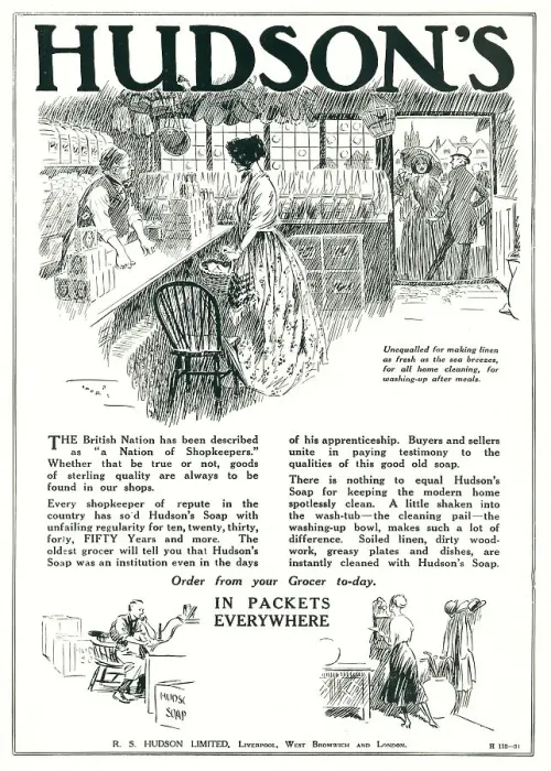 Framed Print : Hudson's Soap Advertisement Framed Print : Hudson's Soap Advertisement