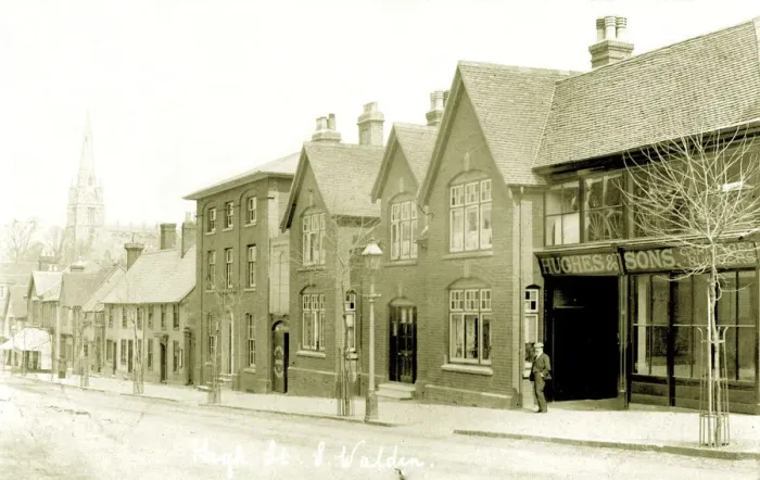 Framed Print : Hughes and Sons Builders Premises and High Street Framed Print : Hughes and Sons Builders Premises and High Street