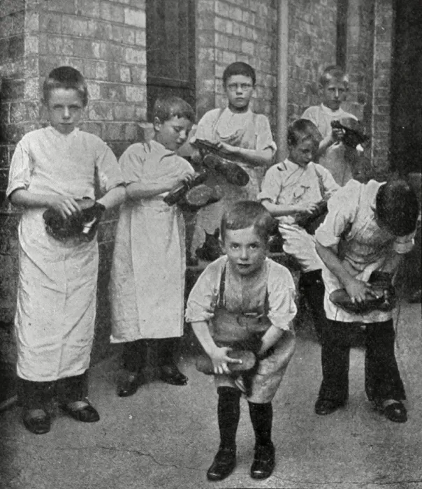 Framed Print : Hull Sailors Orphan Homes - Shoe Cleaning Framed Print : Hull Sailors Orphan Homes - Shoe Cleaning