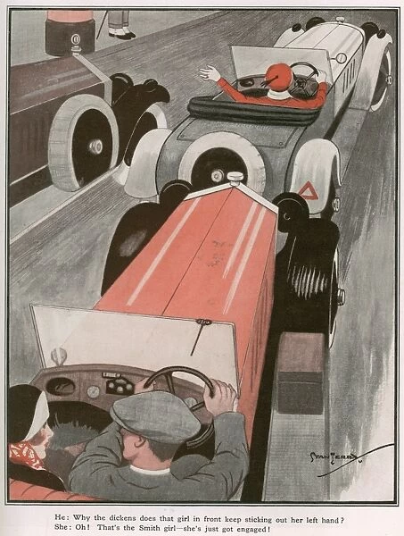 Humorous driving illustration