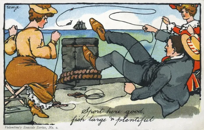 Framed Print : Humorous fishing scene Framed Print : Humorous fishing scene