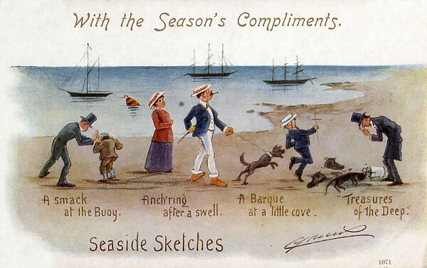 Humorous Postcard by Cynicus - Seaside Sketches