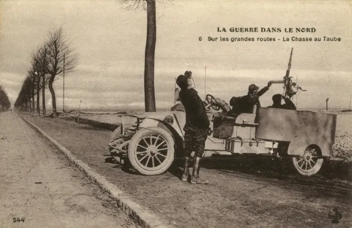 Framed Print : Hunt by French anti-aircraft gunners for Taube Aircraft Framed Print : Hunt by French anti-aircraft gunners for Taube Aircraft