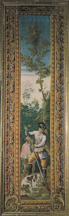 Framed Print : Hunter Loading his Gun. Tapestry of the Real F brica Framed Print : Hunter Loading his Gun. Tapestry of the Real F brica