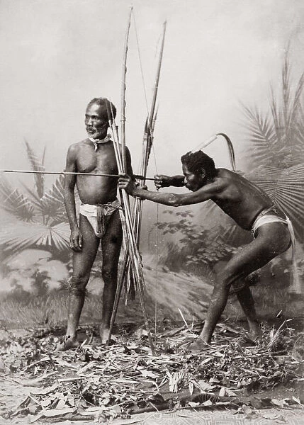 Hunters with bows and arrows, Philippines, c. 1890