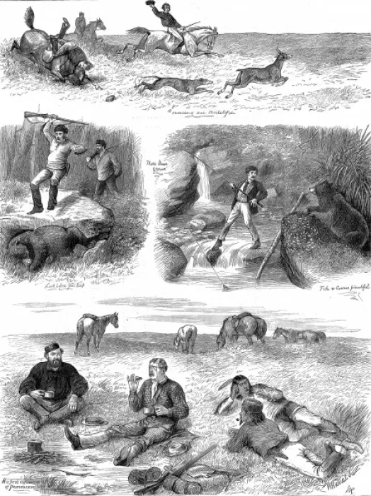 Framed Print : Hunting and Fishing in Manitoba, Canada, 1877 Framed Print : Hunting and Fishing in Manitoba, Canada, 1877