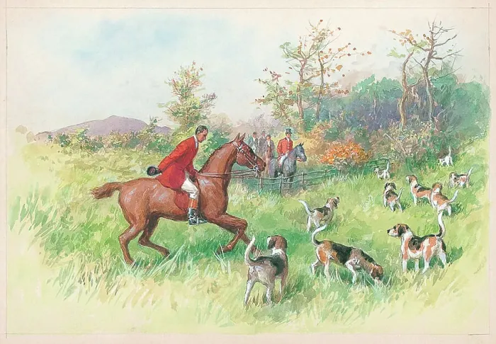 Framed Print : Hunting scene Framed Print : Hunting scene