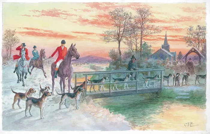Framed Print : Hunting scene Framed Print : Hunting scene