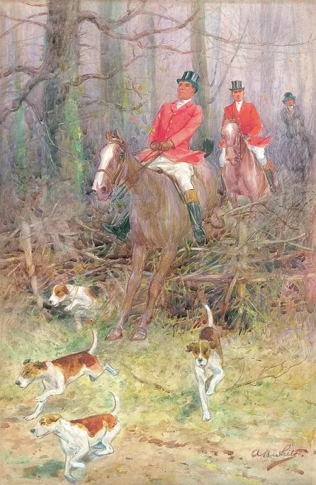 Framed Print : Hunting scene Framed Print : Hunting scene