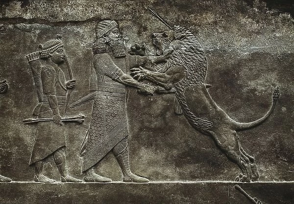 Hunting scenes Assyrian relief