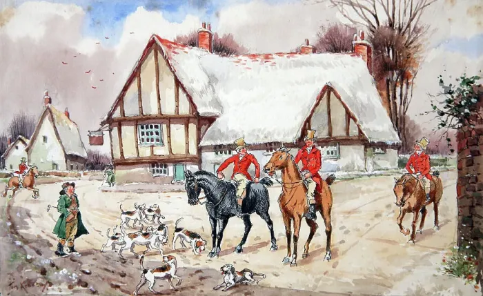 Framed Print : Huntsmen and hounds Framed Print : Huntsmen and hounds