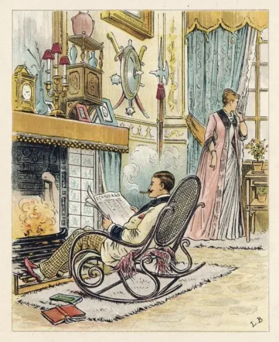 Framed Print : Husband Hogs Fire C1875 Framed Print : Husband Hogs Fire C1875