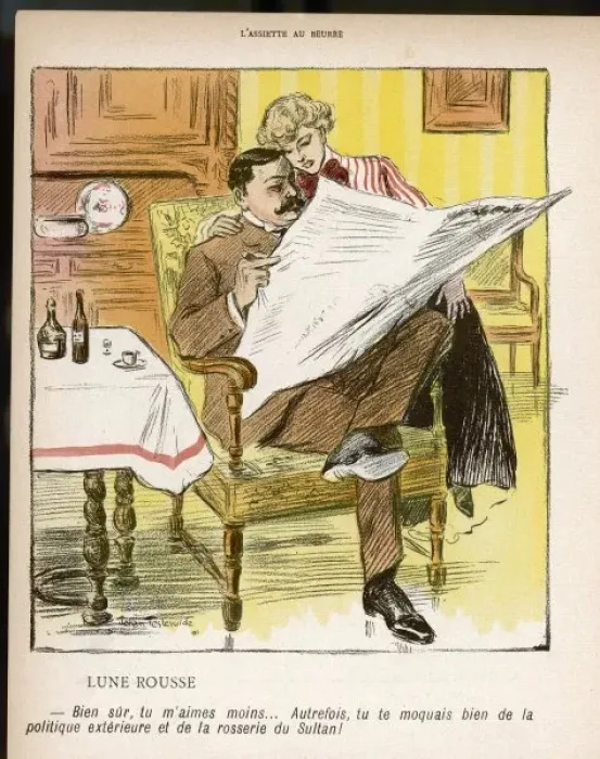 Framed Print : Husband, Wife, News 1902 Framed Print : Husband, Wife, News 1902