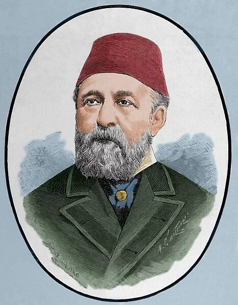 Hussein Sermed Affendi (1830-1886). Turkish diplomat. Engrav