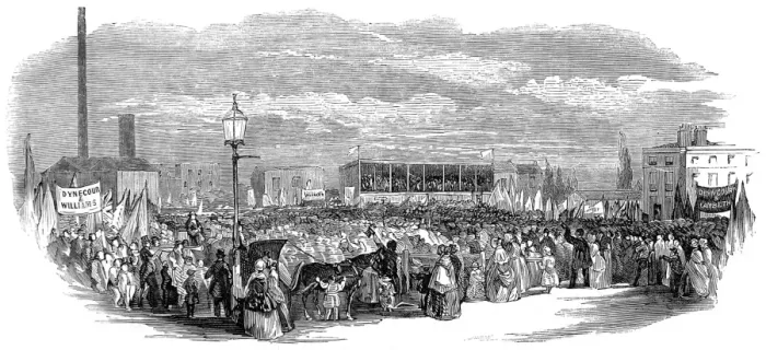Framed Print : The Hustings on Kennington Common, London, 1852 Framed Print : The Hustings on Kennington Common, London, 1852