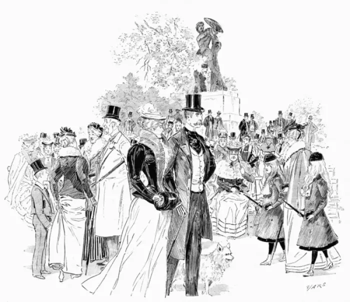 Framed Print : HYDE PARK. Church Parade - fashionable people in the Park on Sunday morning Date: 1890 Framed Print : HYDE PARK. Church Parade - fashionable people in the Park on Sunday morning Date: 1890