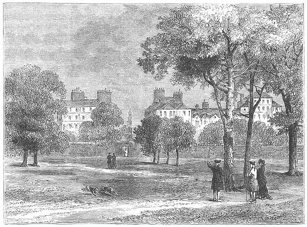 Hyde Park. View of the Grosvenor Street entrance to Hyde Park. 1780. Date: 1875