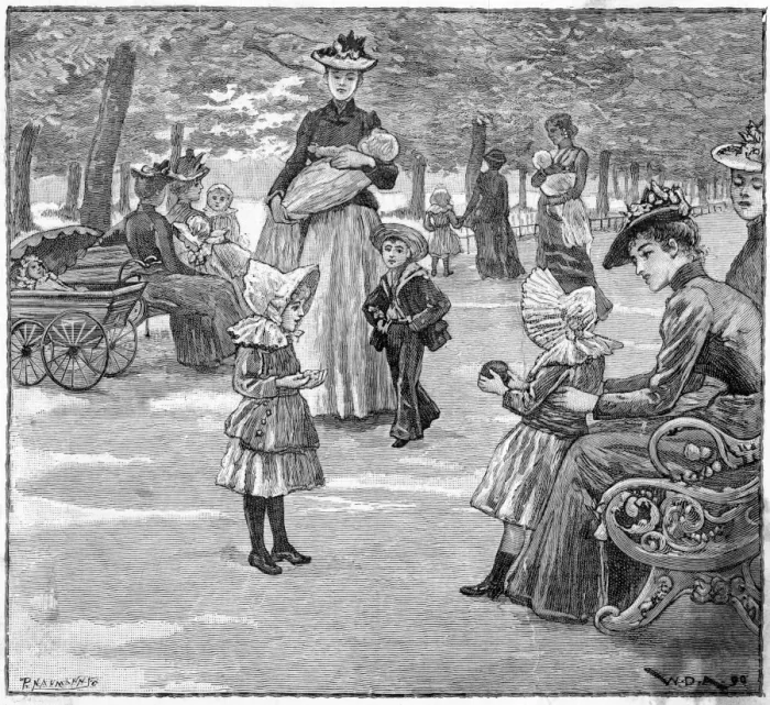 Framed Print : HYDE PARK. Children and their nurses Framed Print : HYDE PARK. Children and their nurses