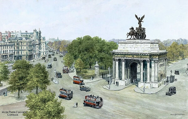Hyde Park Corner and Wellington Arch, London