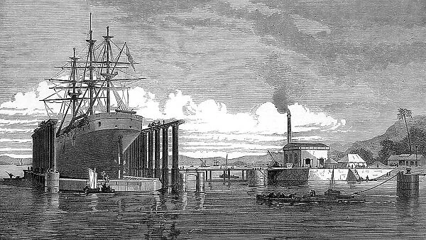 The Hydraulic Lift Graving Dock, Bombay, 1872