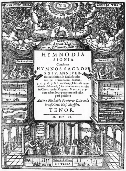 Framed Print : Hymnodia Sionia by Praetorius, 1611 Framed Print : Hymnodia Sionia by Praetorius, 1611