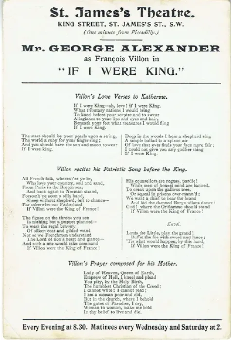 Framed Print : If I Were King by Justin Huntly McCarthy Framed Print : If I Were King by Justin Huntly McCarthy