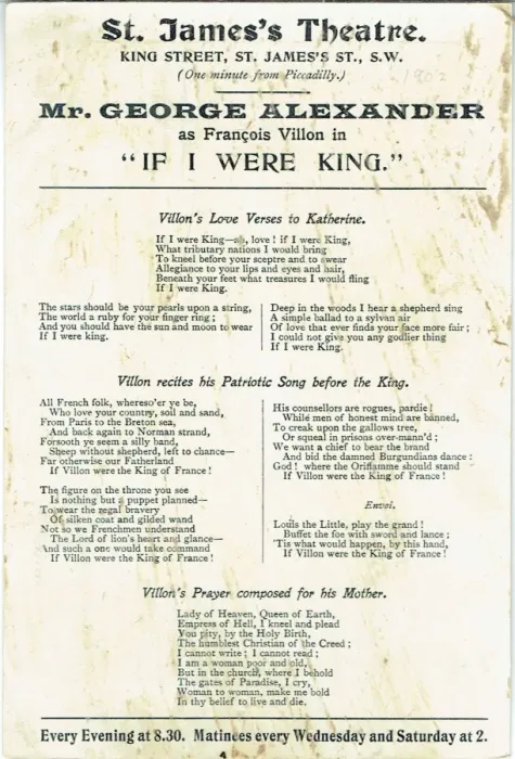 Framed Print : If I Were King by Justin Huntly McCarthy Framed Print : If I Were King by Justin Huntly McCarthy