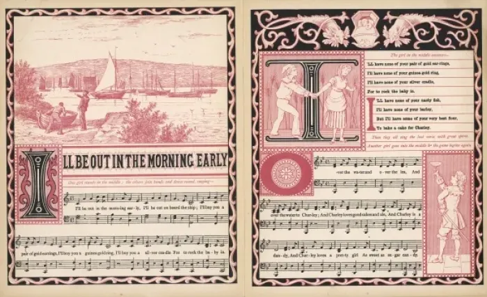 Framed Print : I ll be out in the morning early, words and music Framed Print : I ll be out in the morning early, words and music