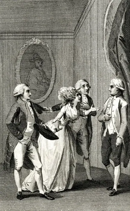 Framed Print : I ll Tell You What, Georgian lady remonstrating with man Framed Print : I ll Tell You What, Georgian lady remonstrating with man