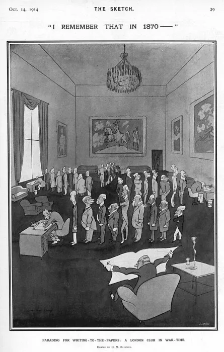 Framed Print : I remember that in 1870- Cartoon by H. M. Bateman Framed Print : I remember that in 1870- Cartoon by H. M. Bateman