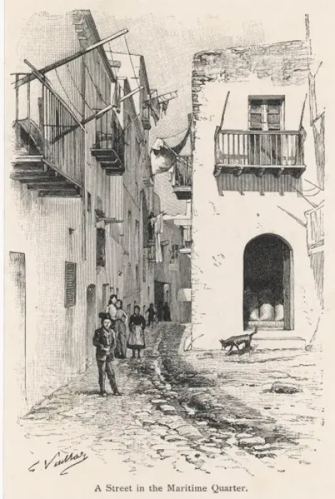 Framed Print : Ibiza / Street Scene 1896 Framed Print : Ibiza / Street Scene 1896