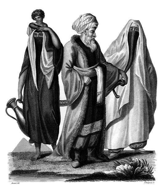 Ibrahim Bey (El-Greitli) with two women