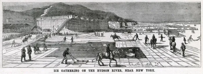 Framed Print : Ice-cutting on the Hudson River 1875 Framed Print : Ice-cutting on the Hudson River 1875