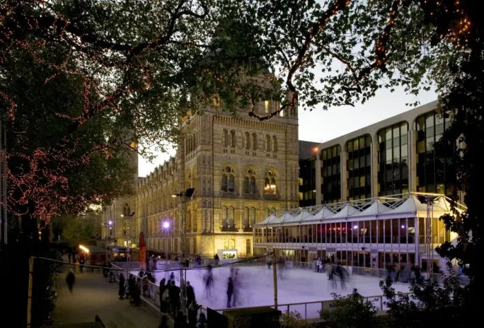 Framed Print : The ice rink at the Natural History Museum, London Framed Print : The ice rink at the Natural History Museum, London