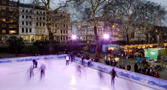 Framed Print : The ice rink at the Natural History Museum, London Framed Print : The ice rink at the Natural History Museum, London