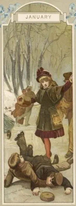Framed Print : Ice Skating Tumble 1886 Framed Print : Ice Skating Tumble 1886