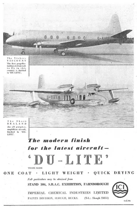 Framed Print : ICI DU-LITE Aircraft Finishes Framed Print : ICI DU-LITE Aircraft Finishes